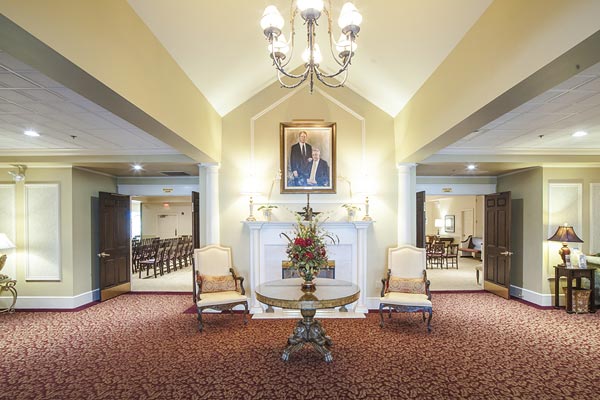 Lobby of Lititz Pike Funeral Home in Neffsville, PA