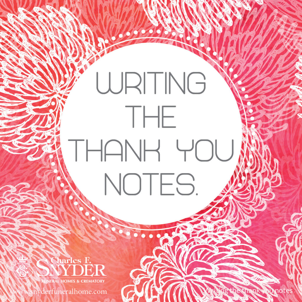 Writing the thank you notes