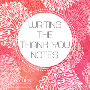 Writing the thank you notes