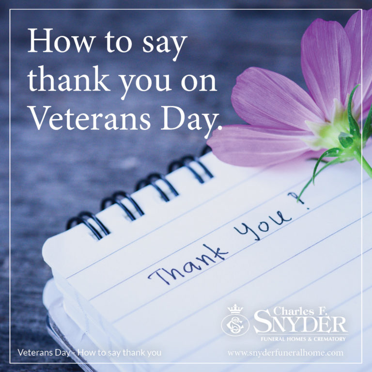 How to Thank a Veteran Snyder Funeral Home blog