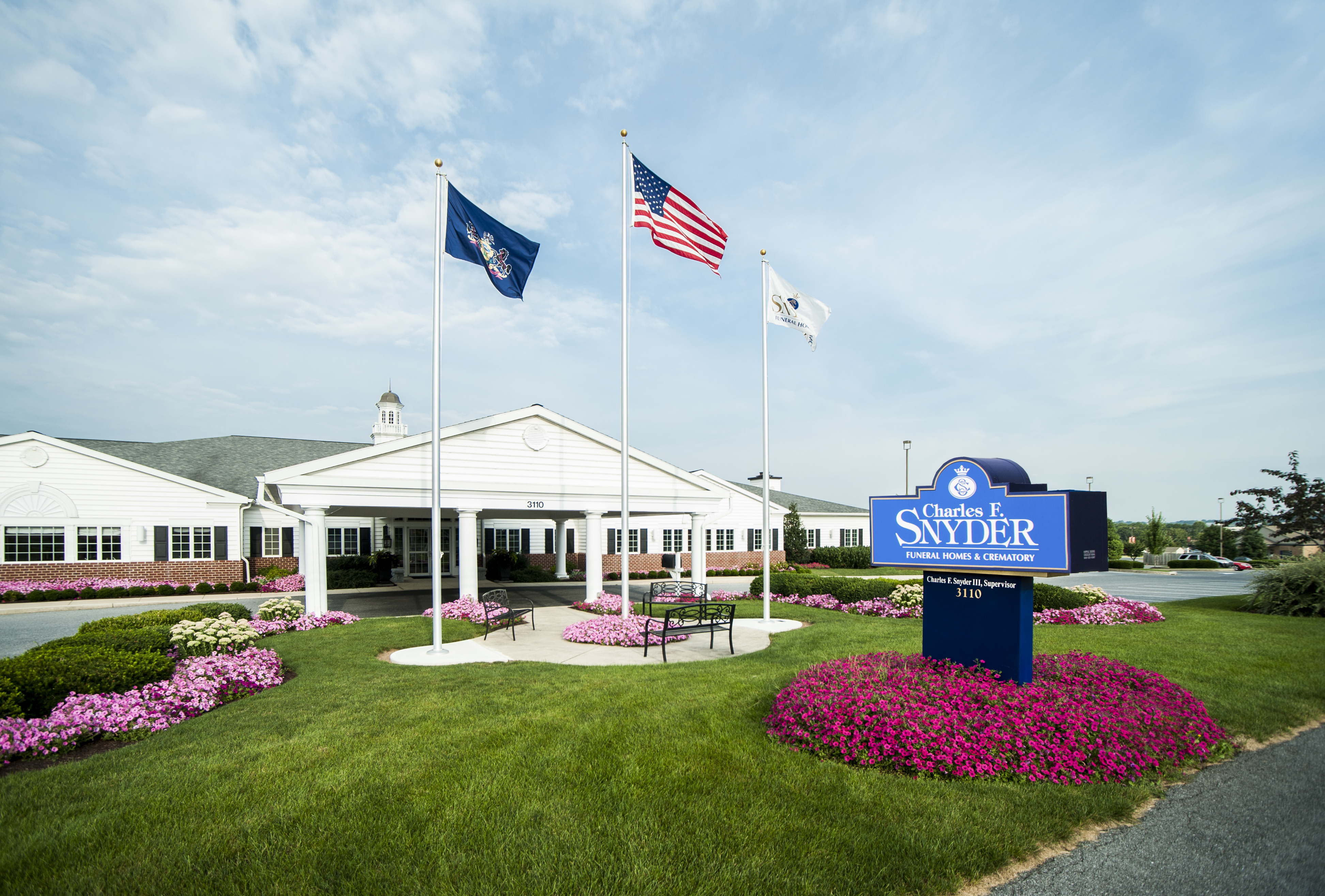 Exterior of Lititz Pike Funeral Home in  Neffsville, PA