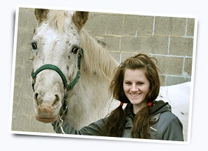 Funeral Director Tabitha Huff with her horse in Lancaster County